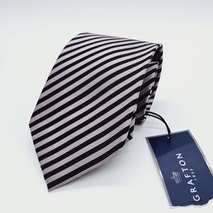 GRAFTON | 100% silk mauve striped neck tie